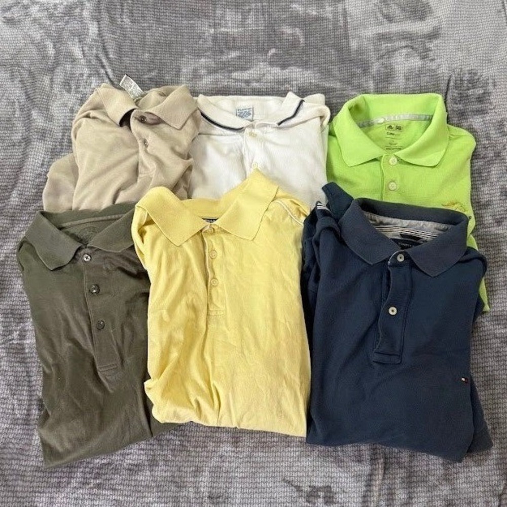 Modern and Vintage Mens Polo Shirt Bundle 6 Pack Mixed Colors Size Large‎